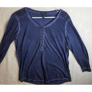 Lauren Ralph Lauren Women's Blue‎ Boat Neck Top, Size M, Short Sleeve